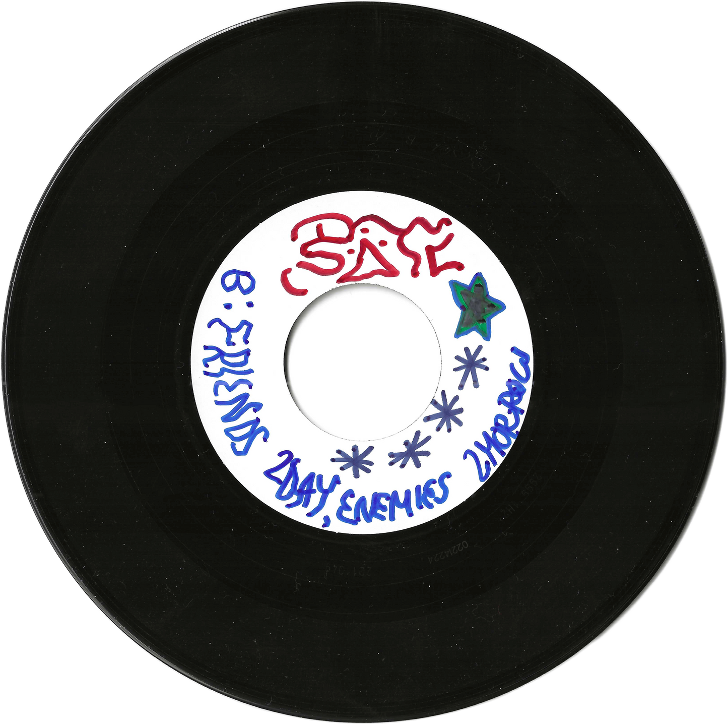 "Baby / Friends 2day, Enemies 2morrow" 45, Hand Drawn Edition